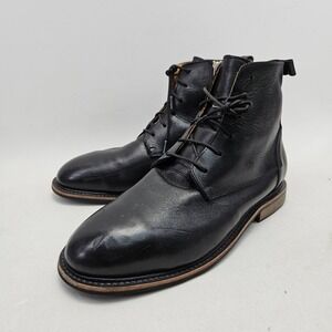 Proxon Mens Black Leather Lace Up Zip Boots ASTM 2413-11 Size 12 Made in Mexico